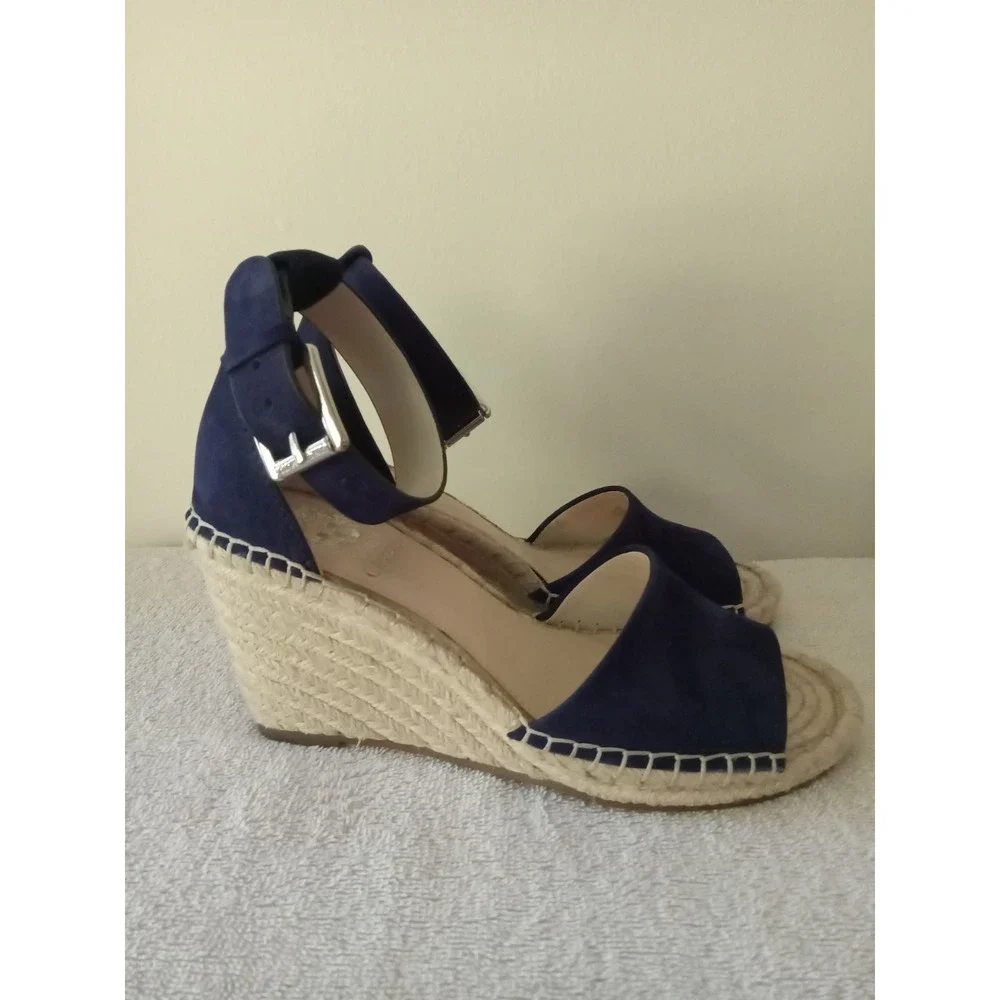 Vince Camuto Blue Suede Wedge Espadrille 